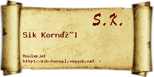 Sik Kornél névjegykártya
