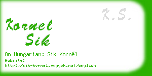 kornel sik business card